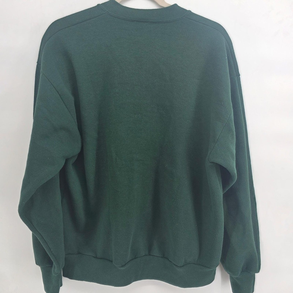 Jerzees Vintage 80s Christmas Angel Sweatshirt Green Crewneck L - Picture 2 of 8